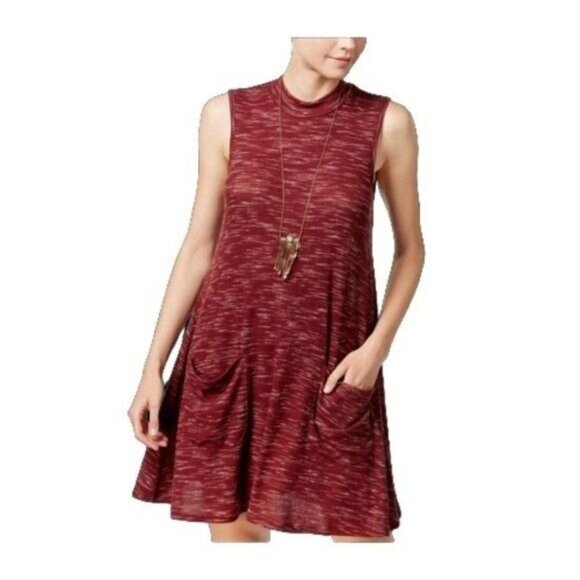 Ultra Flirt Dresses & Skirts - Ultra Flirt Women Loose Pocket Marled Shift Dress‎ Sleeveless Swing Dress